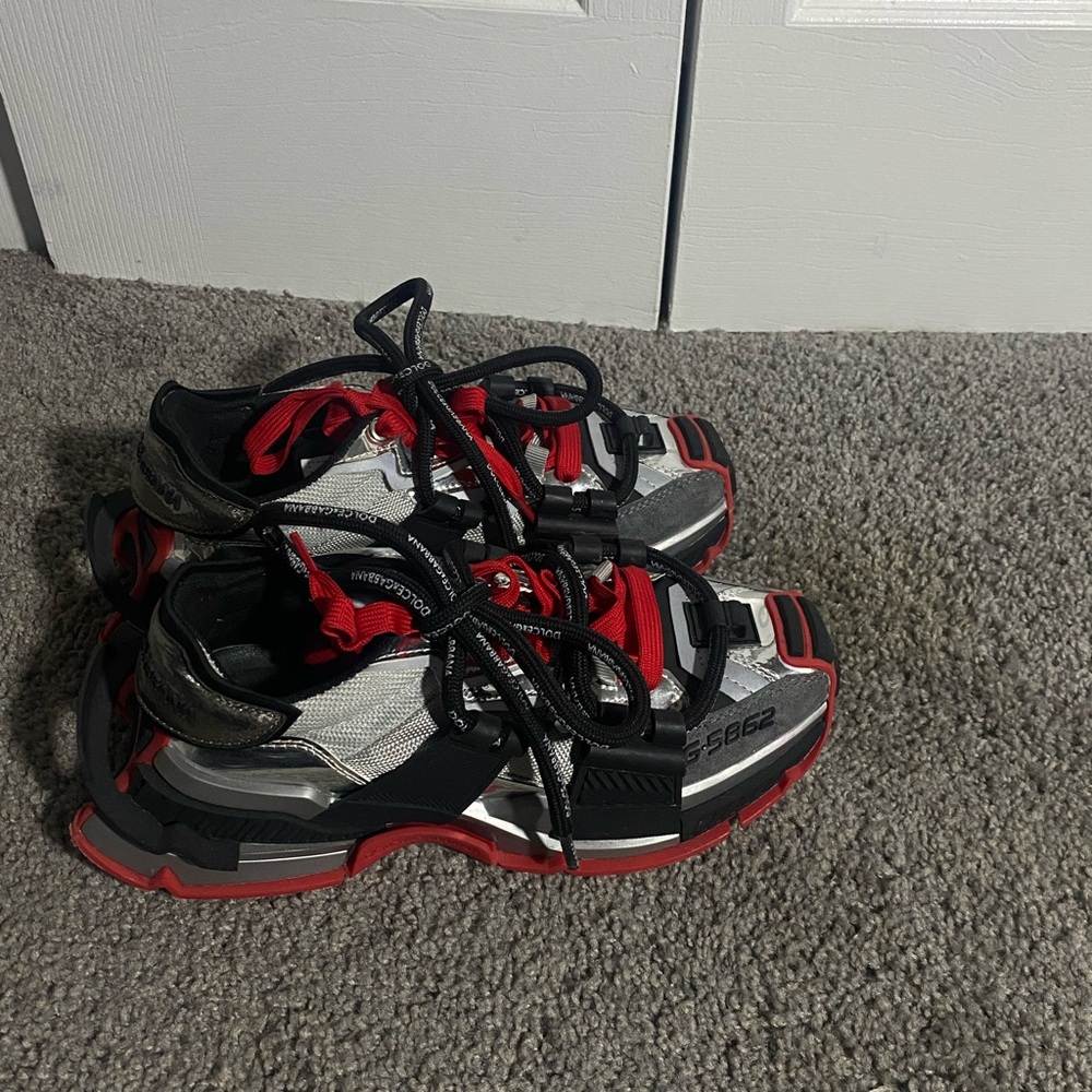 Dolce & Gabbana Red and Black Men's Sneakers